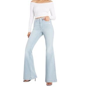 Good American Light Blue Flare Jeans